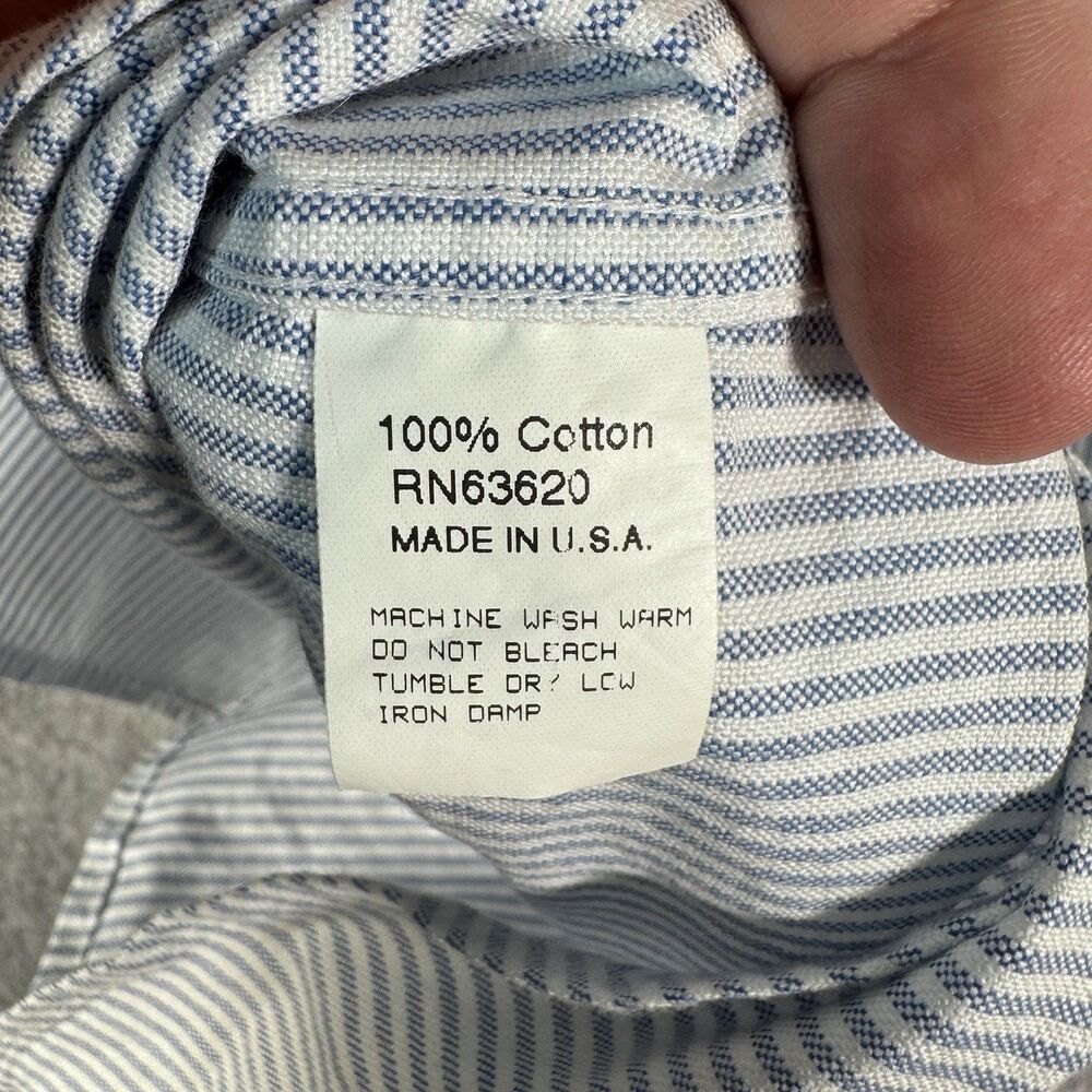 Gitman Bros Sisters Shirt Womens Medium Blue Striped Long Sleeve Made In USA - Picture 8 of 12